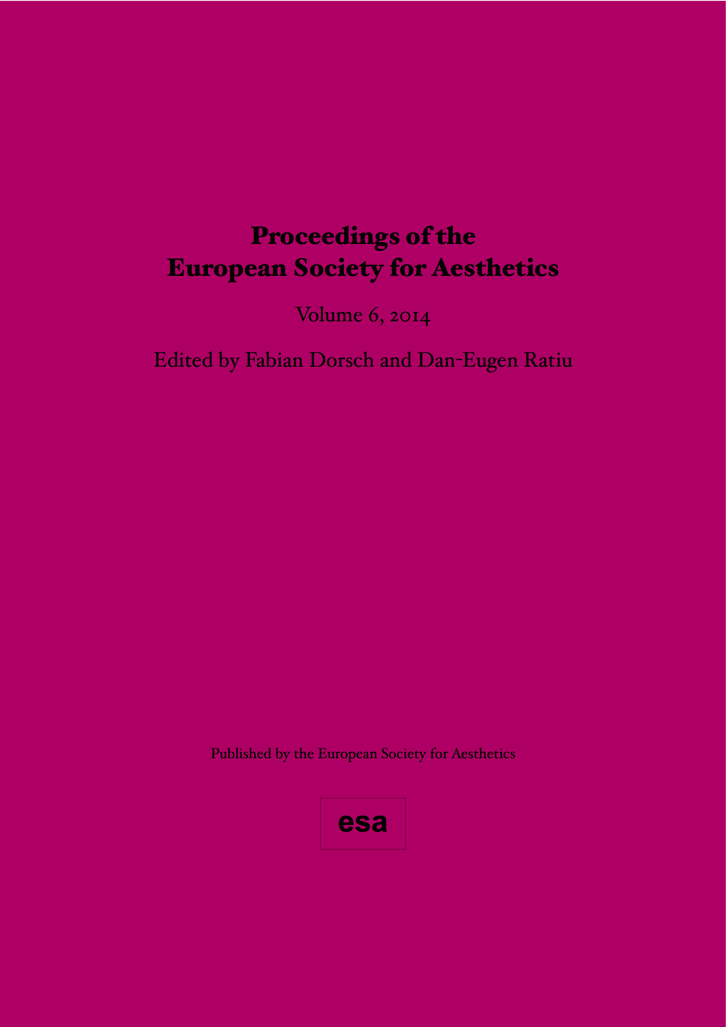 ESA Proceedings 2014 Volume 6 Cover