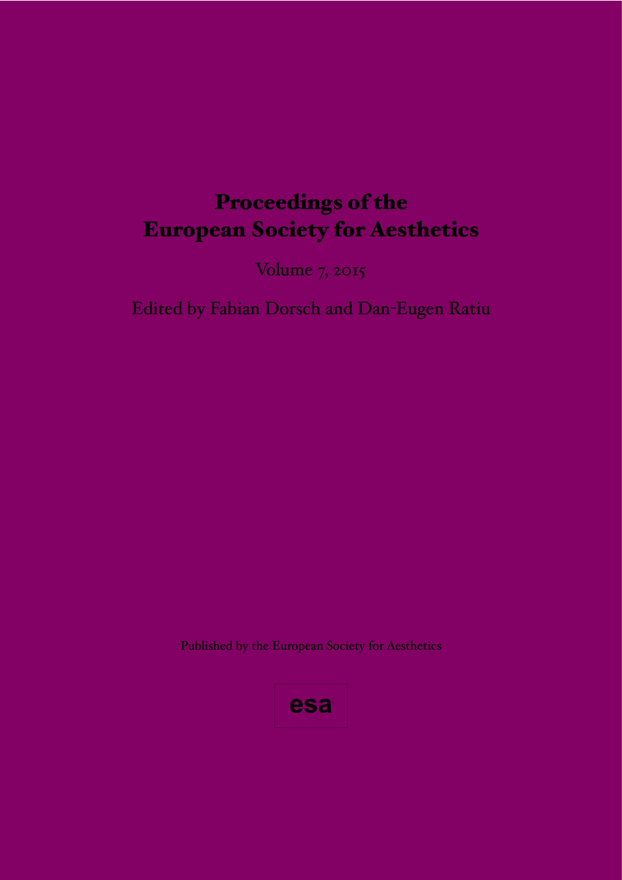 ESA Proceedings 2015 Volume 7 Cover