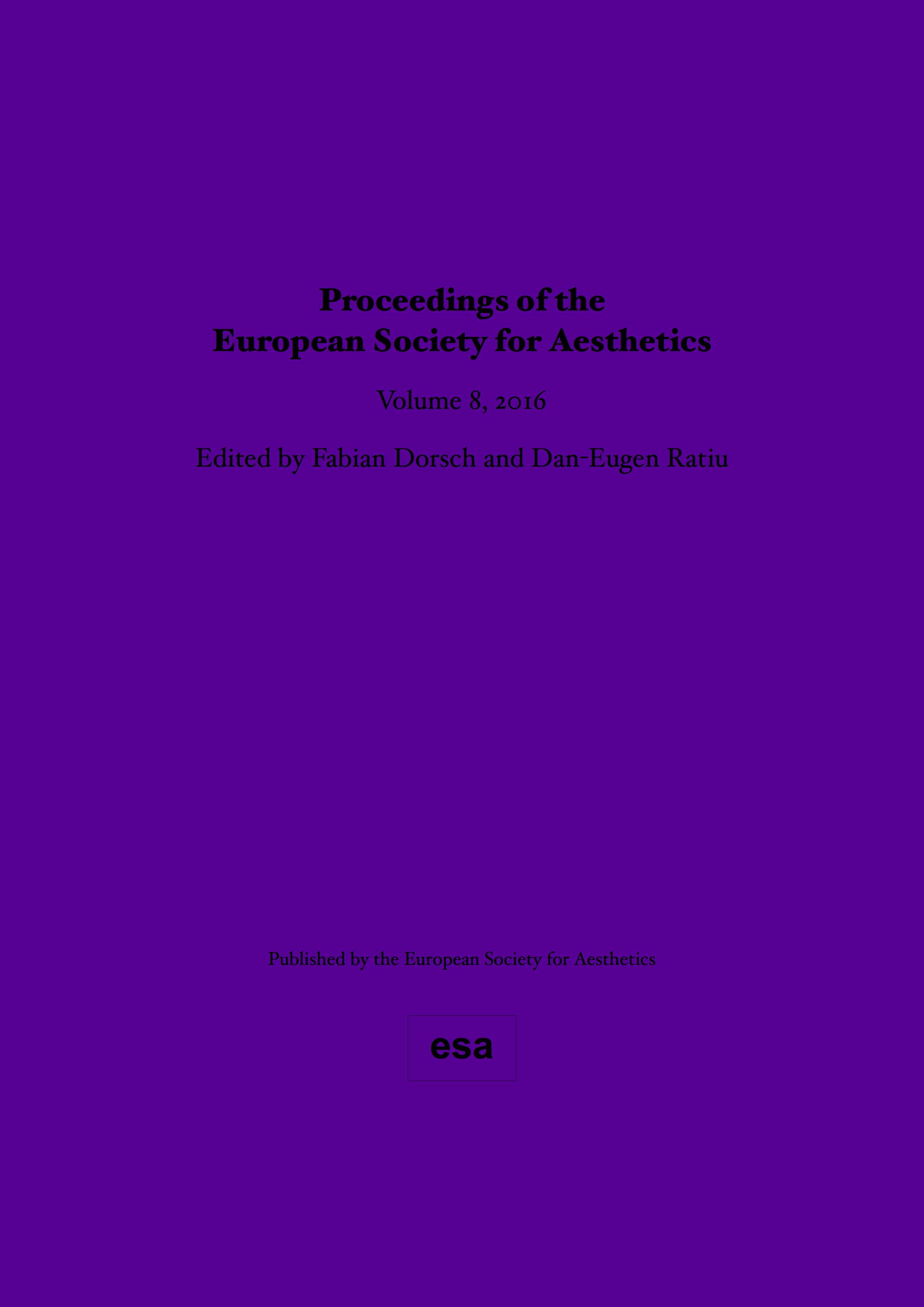 ESA Proceedings 2016 Volume 8 Cover